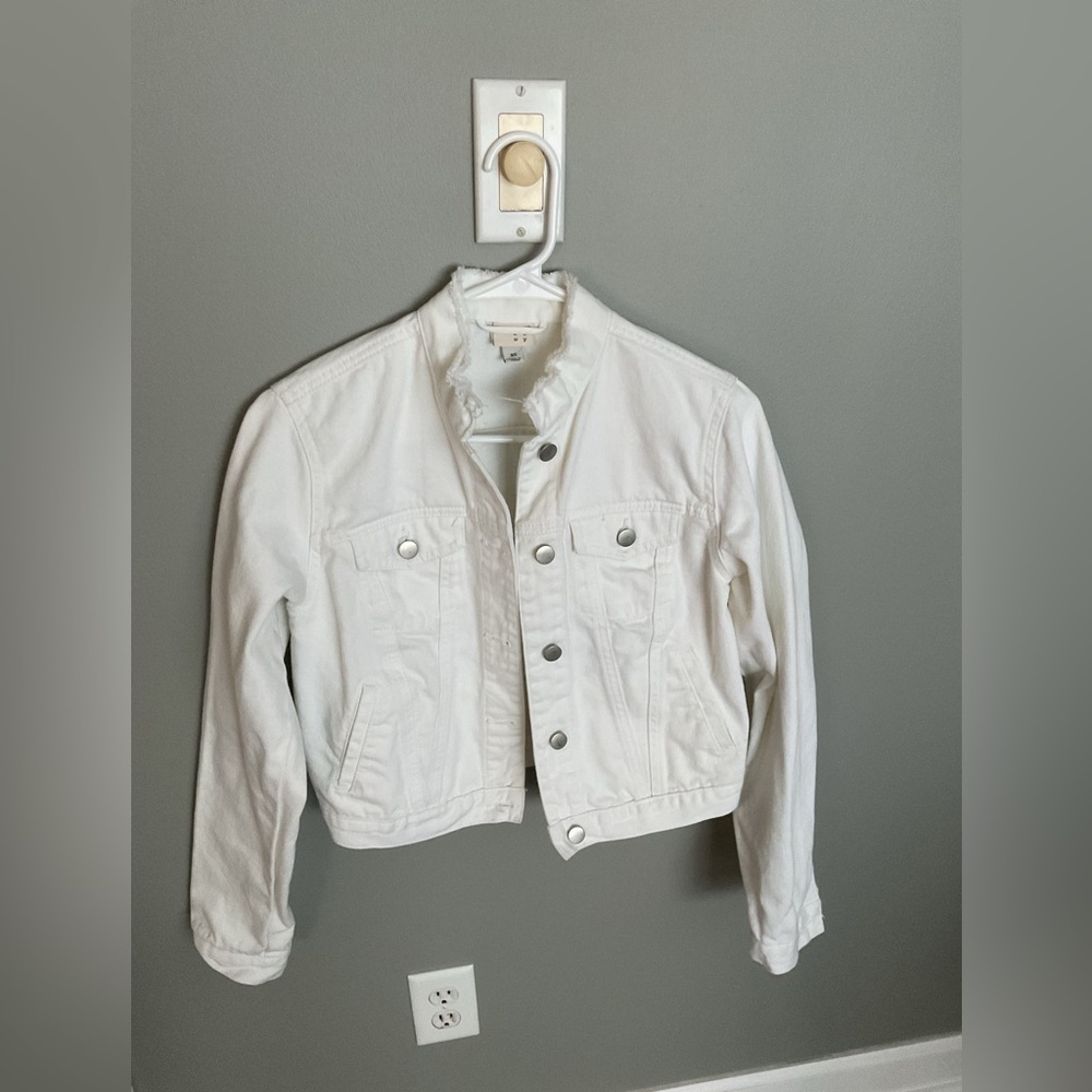 A New Day White Jean Jacket Classic Denim Style